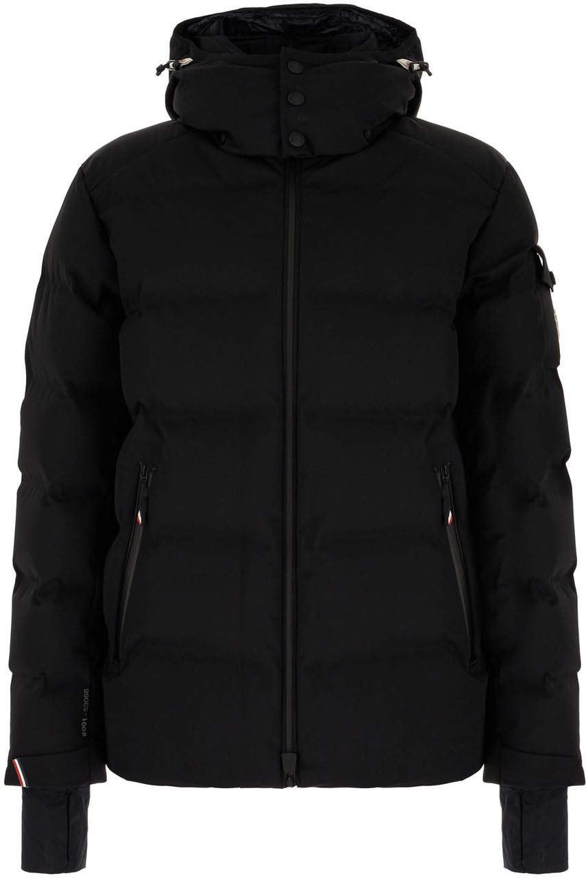 Moncler Moncler Black stretch nylon Montgetech down jacket Zwart
