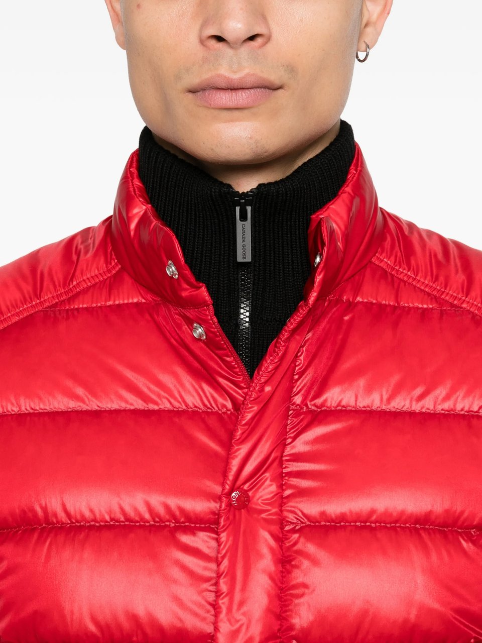 Moncler Red Selves Giubbotto Quilted Puffer Jacket Rood