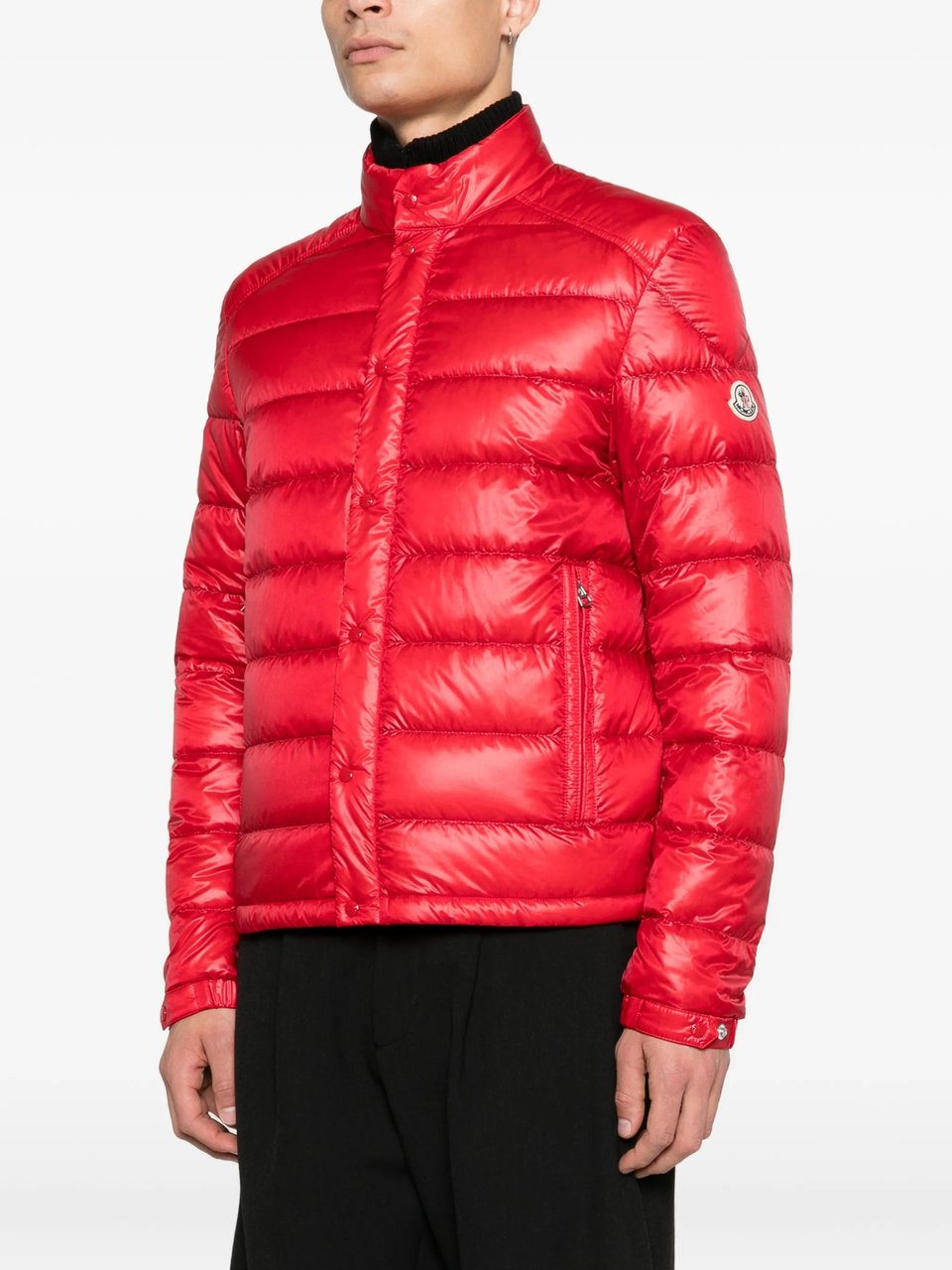Moncler Red Selves Giubbotto Quilted Puffer Jacket Rood