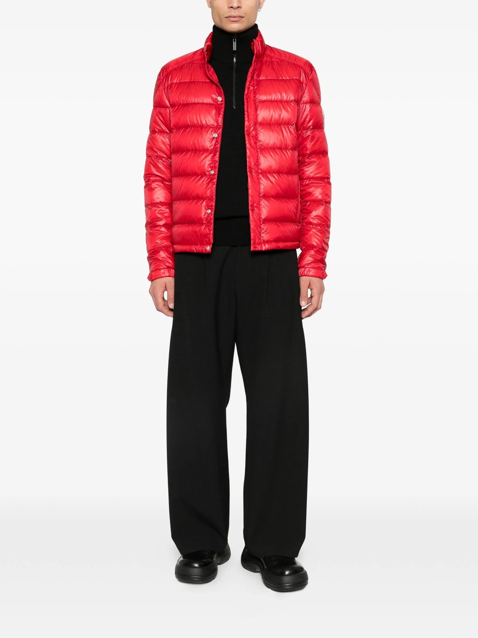 Moncler Red Selves Giubbotto Quilted Puffer Jacket Rood