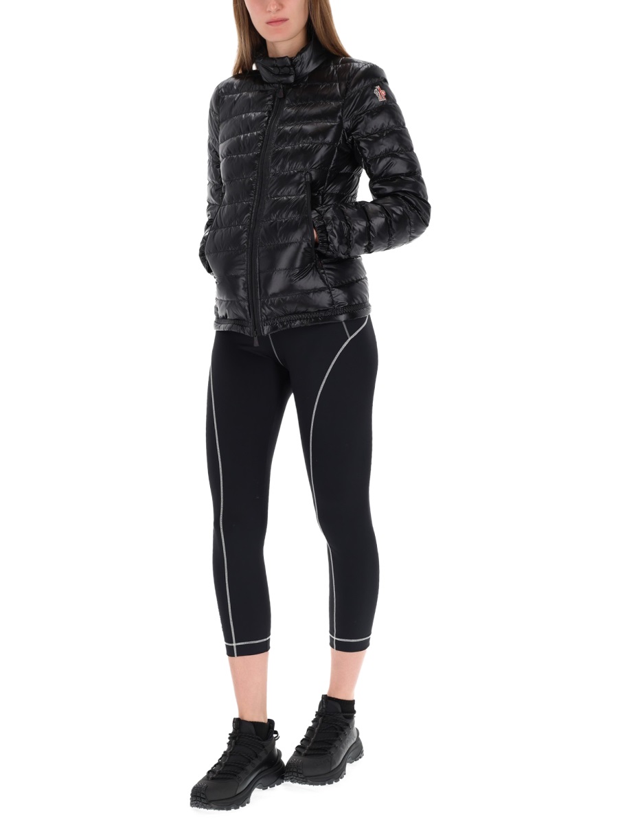 Moncler Black Nylon Walibi Quilted Down Jacket Zwart