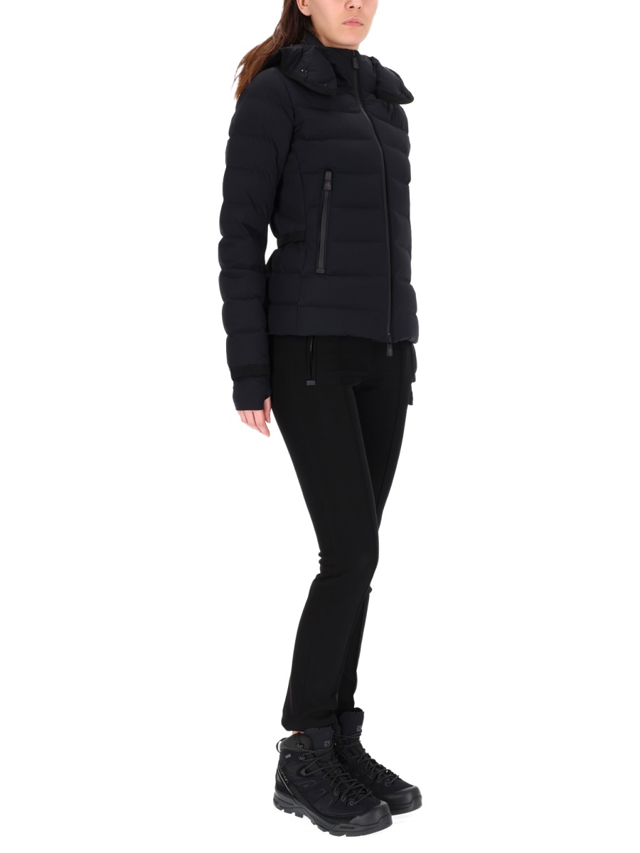 Moncler Quilted Slim-Fit Down Jacket with High Collar and Detachable Hood Zwart