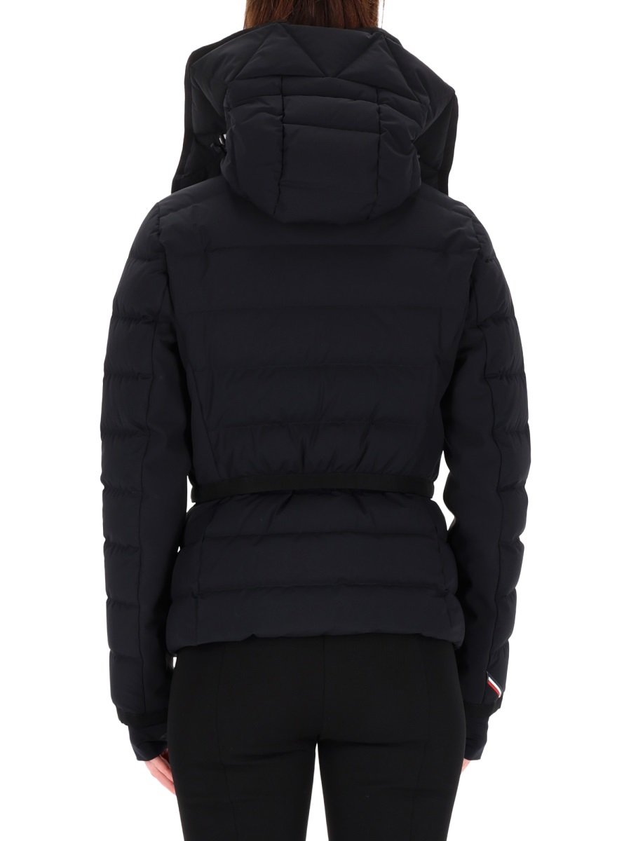 Moncler Quilted Slim-Fit Down Jacket with High Collar and Detachable Hood Zwart