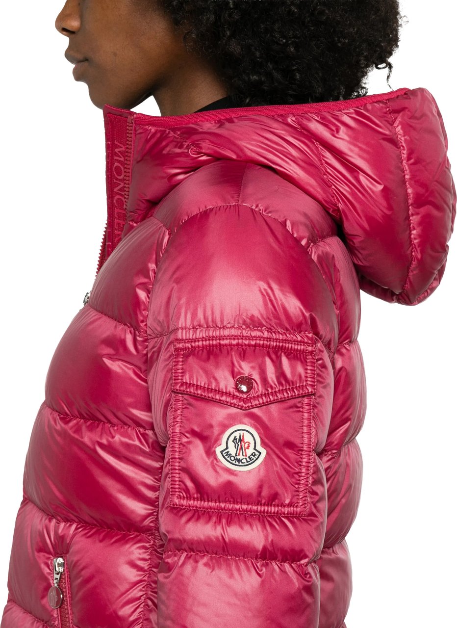 Moncler Red Glesse Quilted Cropped Jacket Roze