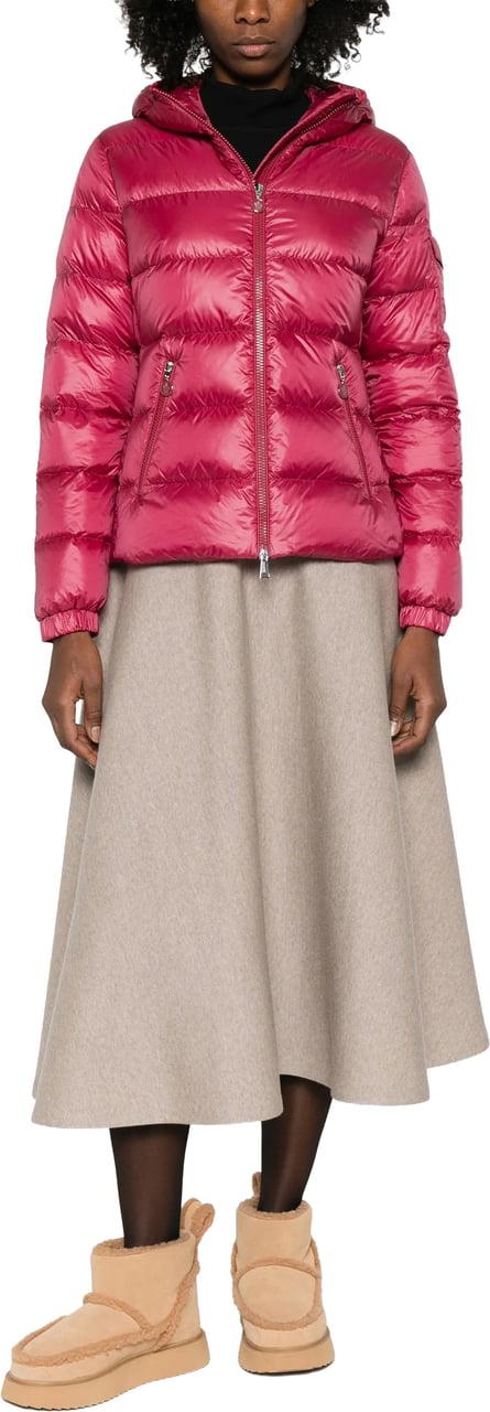Moncler Red Glesse Quilted Cropped Jacket Roze