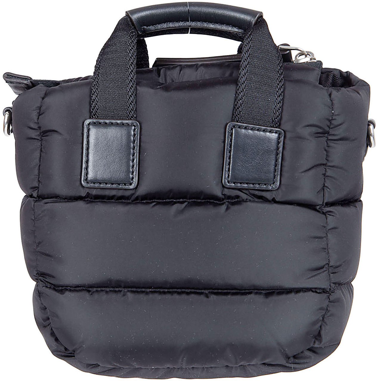Moncler Quilted Padded Nylon Bag with Leather Accents Grijs