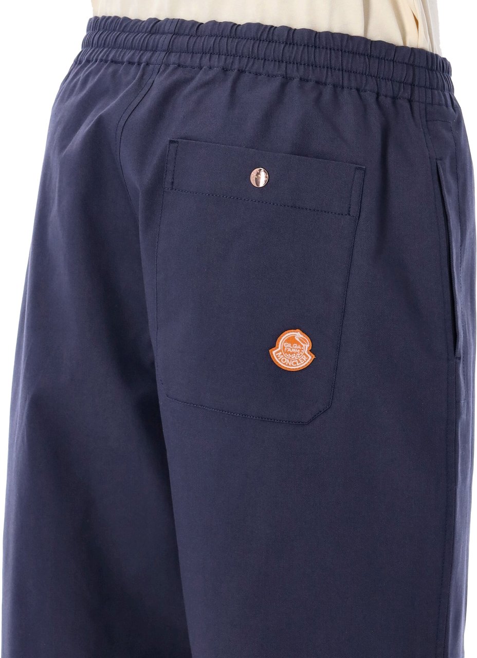 Moncler Cotton gabardine trousers Blauw