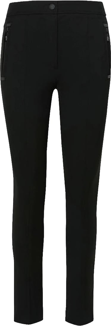 Moncler Slim Fit Pants With Logo Detail And Zippered Pockets Zwart