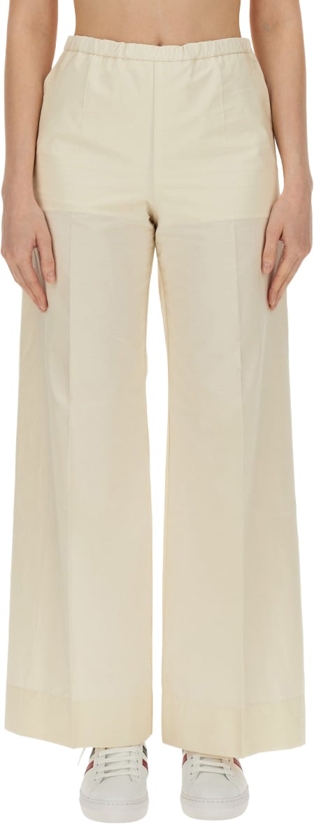 Moncler Cotton Poplin Pants with Straight Leg Silhouette Neutraal