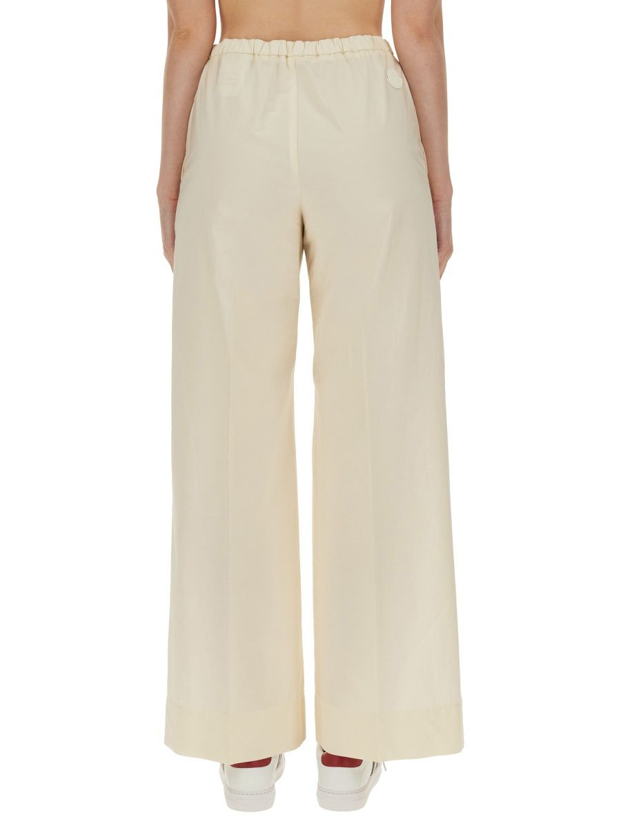 Moncler Cotton Poplin Pants with Straight Leg Silhouette Neutraal