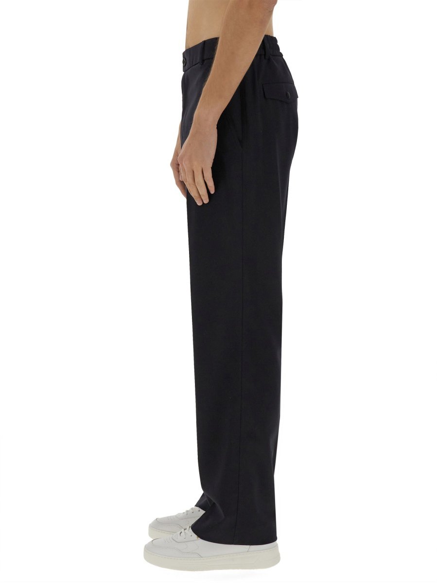 Moncler Classic Tailored Straight Leg Pants with Smooth Finish Zwart