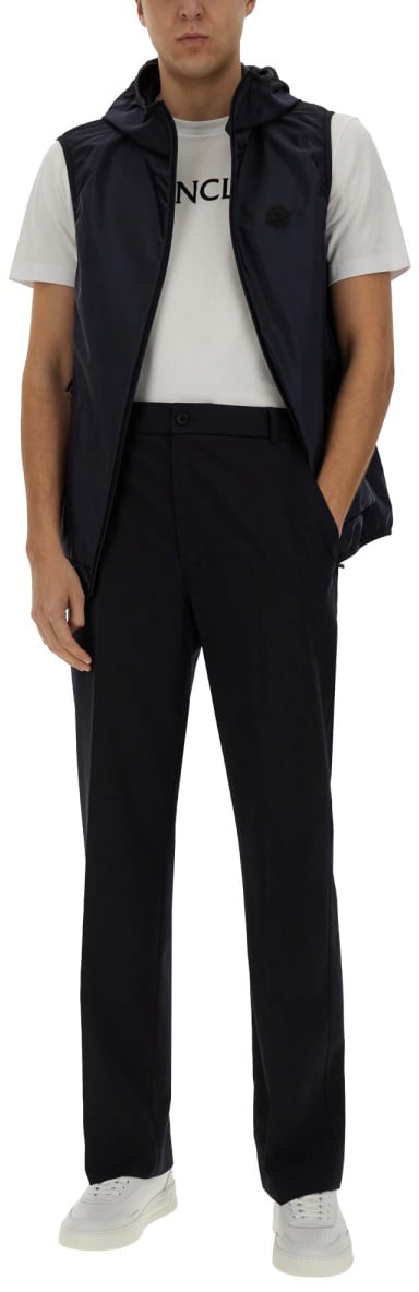 Moncler Classic Tailored Straight Leg Pants with Smooth Finish Zwart