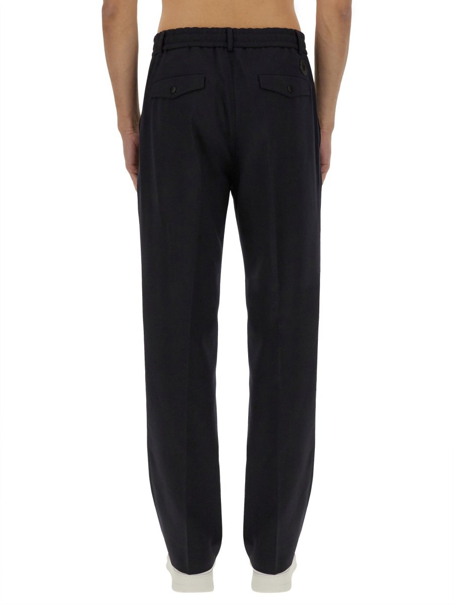 Moncler Classic Tailored Straight Leg Pants with Smooth Finish Zwart