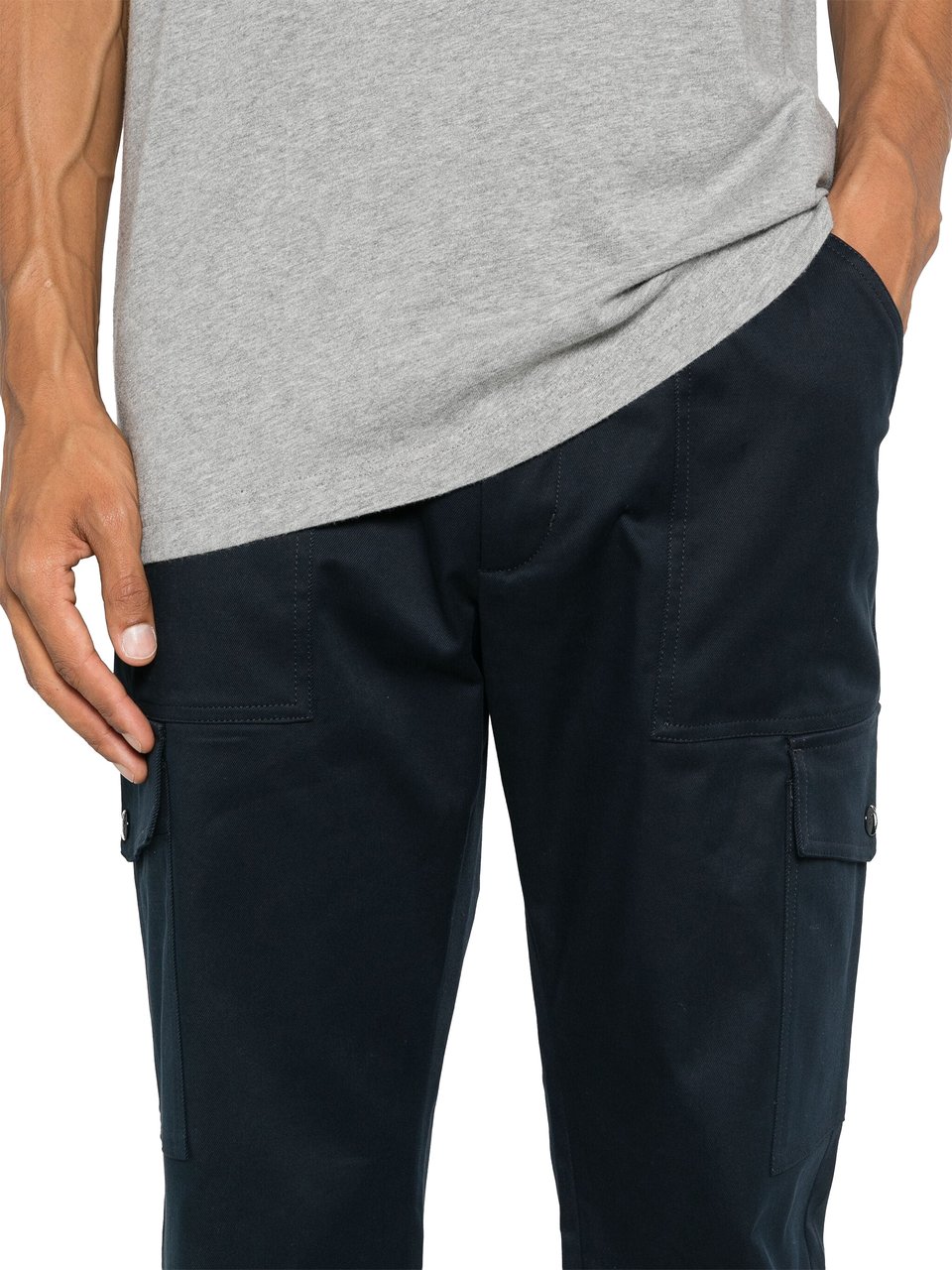 Moncler Blue Pantalone Sportivo Stretch Gabardine Trousers Zwart