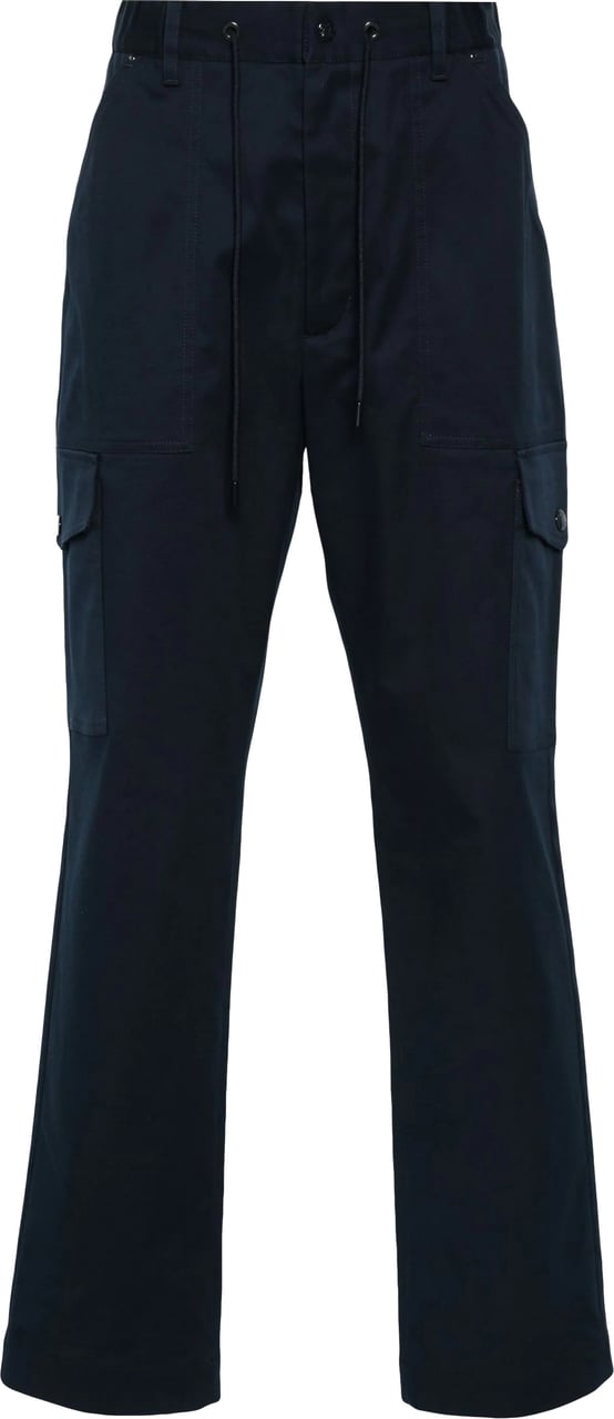 Moncler Blue Pantalone Sportivo Stretch Gabardine Trousers Zwart