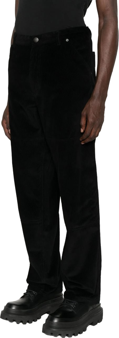 Moncler Textured Corduroy Straight-leg Five-pocket Pants Zwart