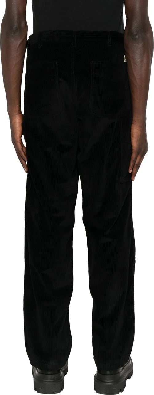 Moncler Textured Corduroy Straight-leg Five-pocket Pants Zwart