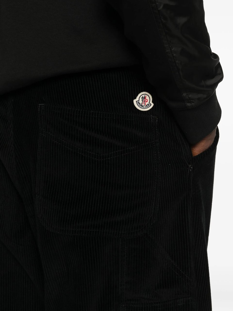 Moncler Textured Corduroy Straight-leg Five-pocket Pants Zwart