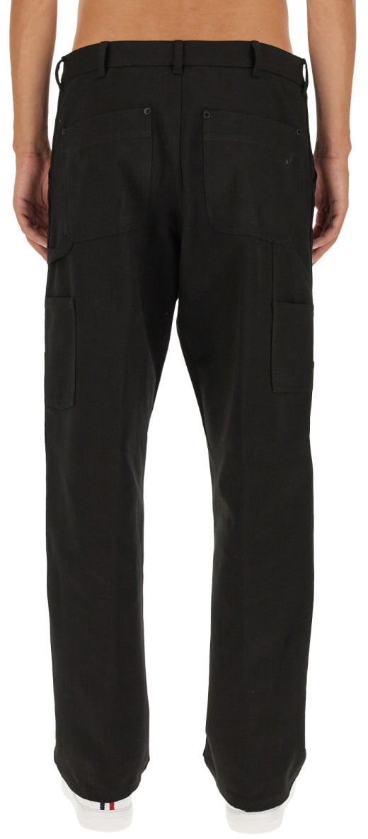 Moncler Straight-Cut Cotton Pants with Minimalist Design Zwart