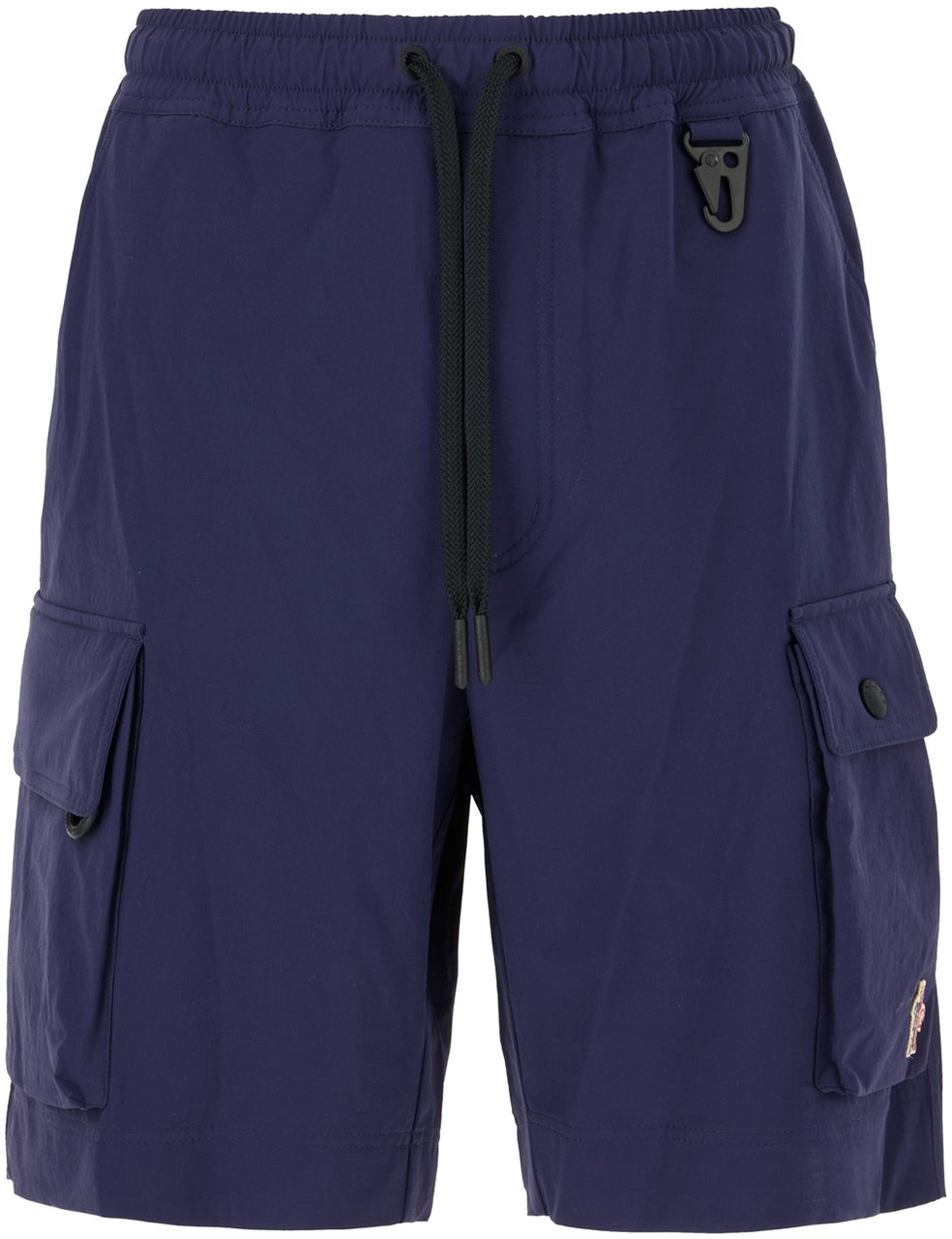 Moncler Moncler Navy blue stretch nylon bermuda shorts Blauw