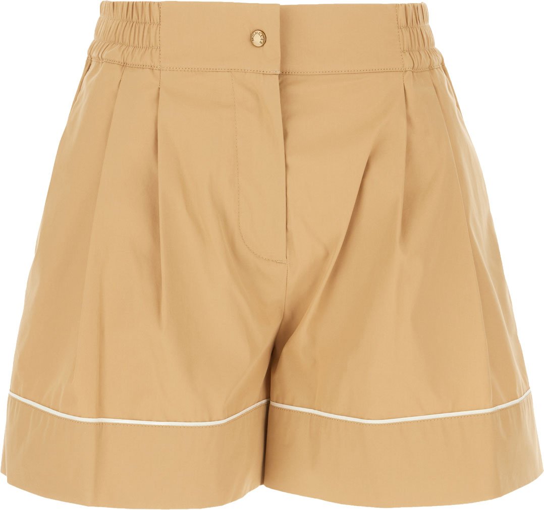 Moncler Camel cotton blend shorts Bruin