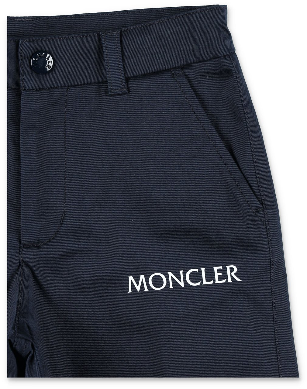 Moncler Kid - Logo cotton gabardine shorts Blauw