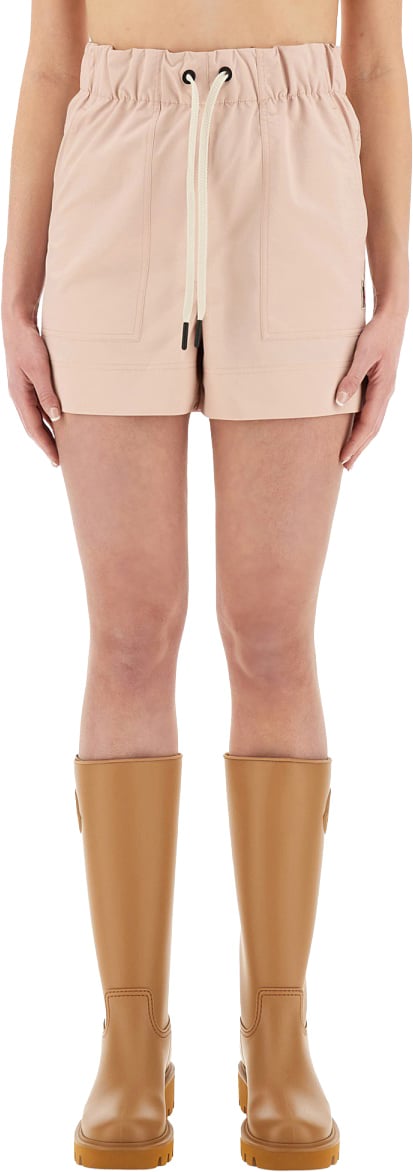 Moncler Cotton Gabardine Shorts Neutraal