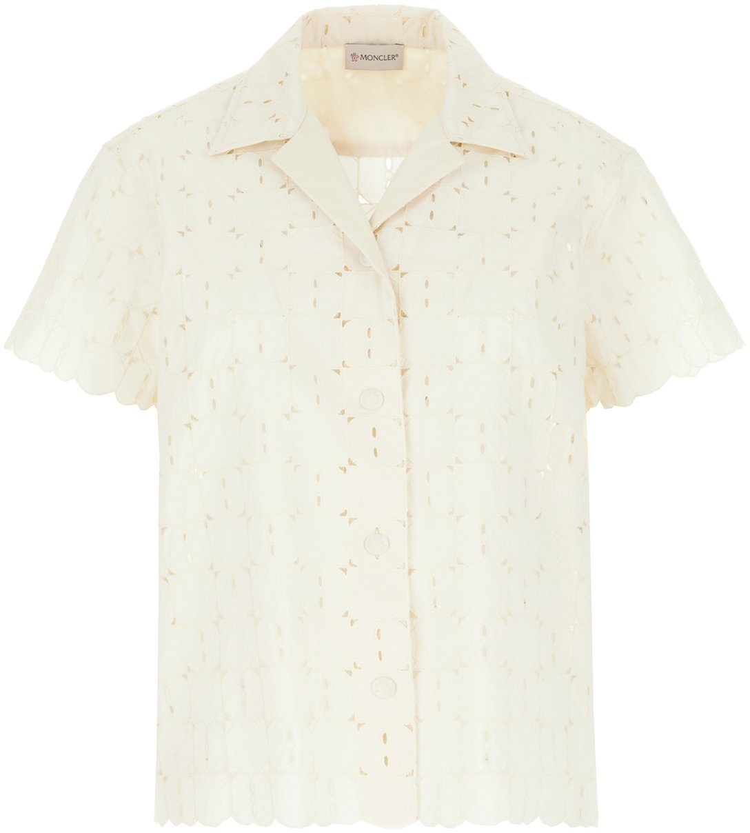 Moncler Moncler Ivory laces shirt Neutraal