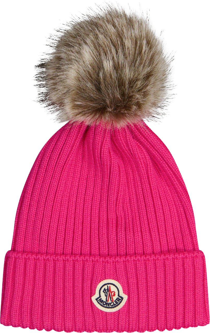Moncler Kinder Meisjes Muts In Fuchsia Roze