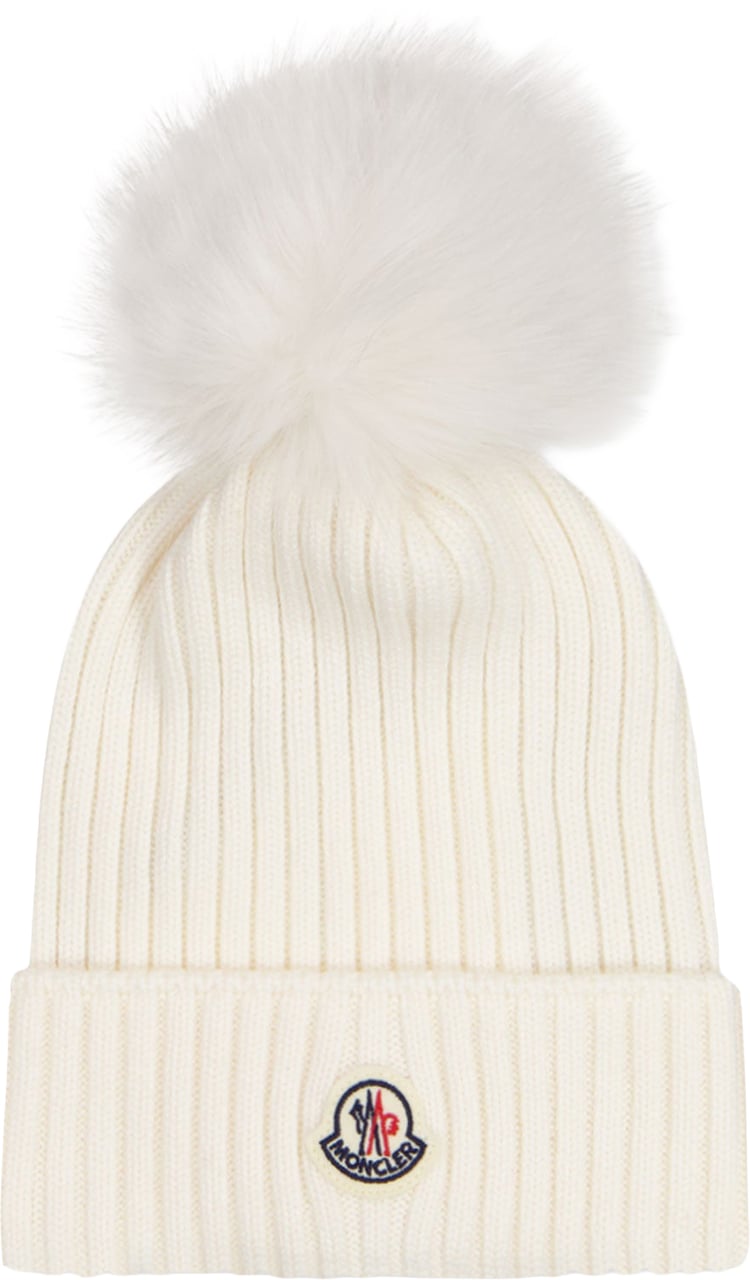 Moncler Kinder Meisjes Muts In Off White Wit