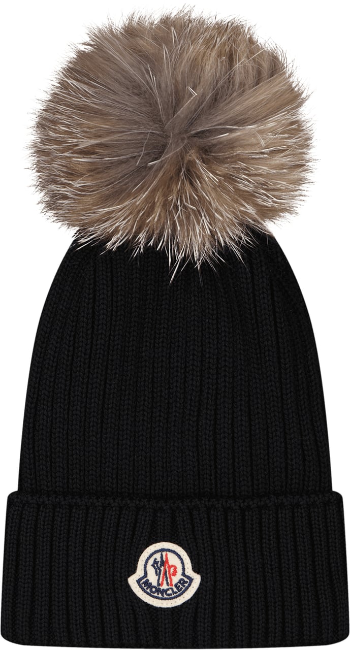 Moncler Kinder Unisex Muts Zwart Zwart