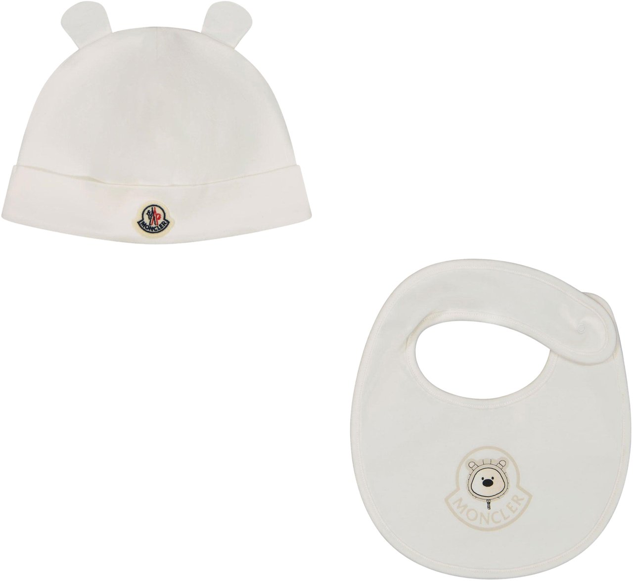 Moncler Moncler Baby Unisex Muts In Wit Wit
