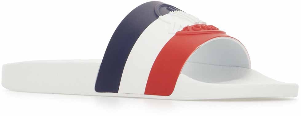 Moncler Moncler White rubber slippers Wit