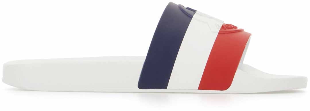 Moncler Moncler White rubber slippers Wit