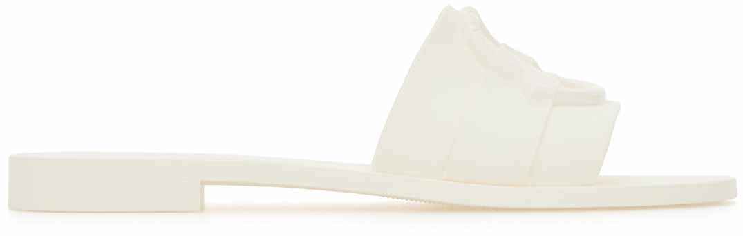 Moncler Moncler White rubber slippers Wit