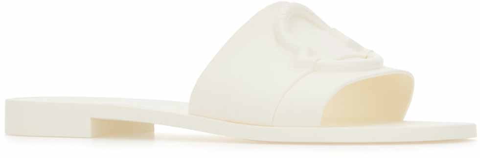 Moncler Moncler White rubber slippers Wit