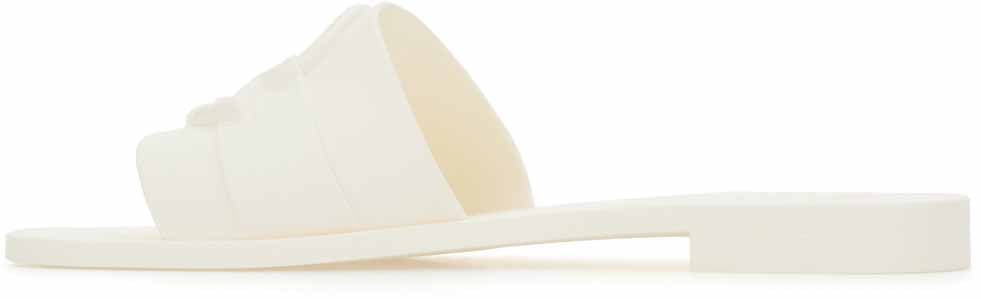 Moncler Moncler White rubber slippers Wit