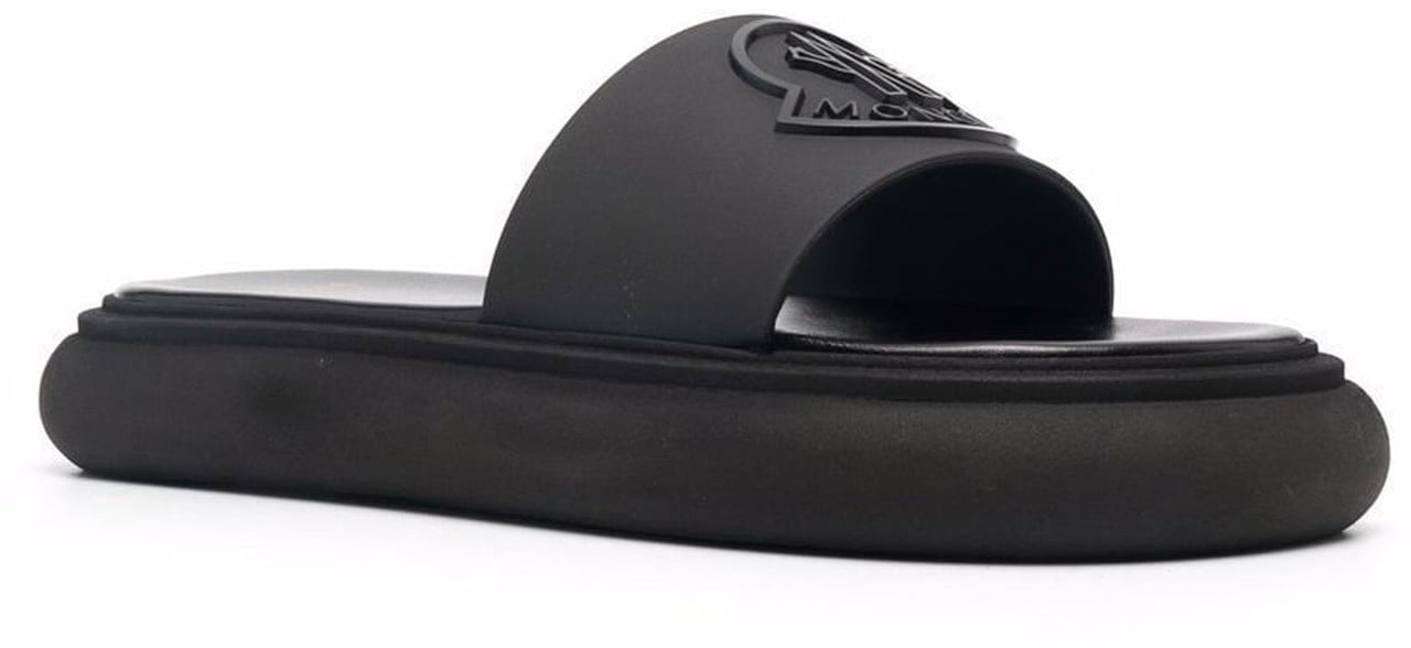 Moncler Moncler Logo Slides Zwart