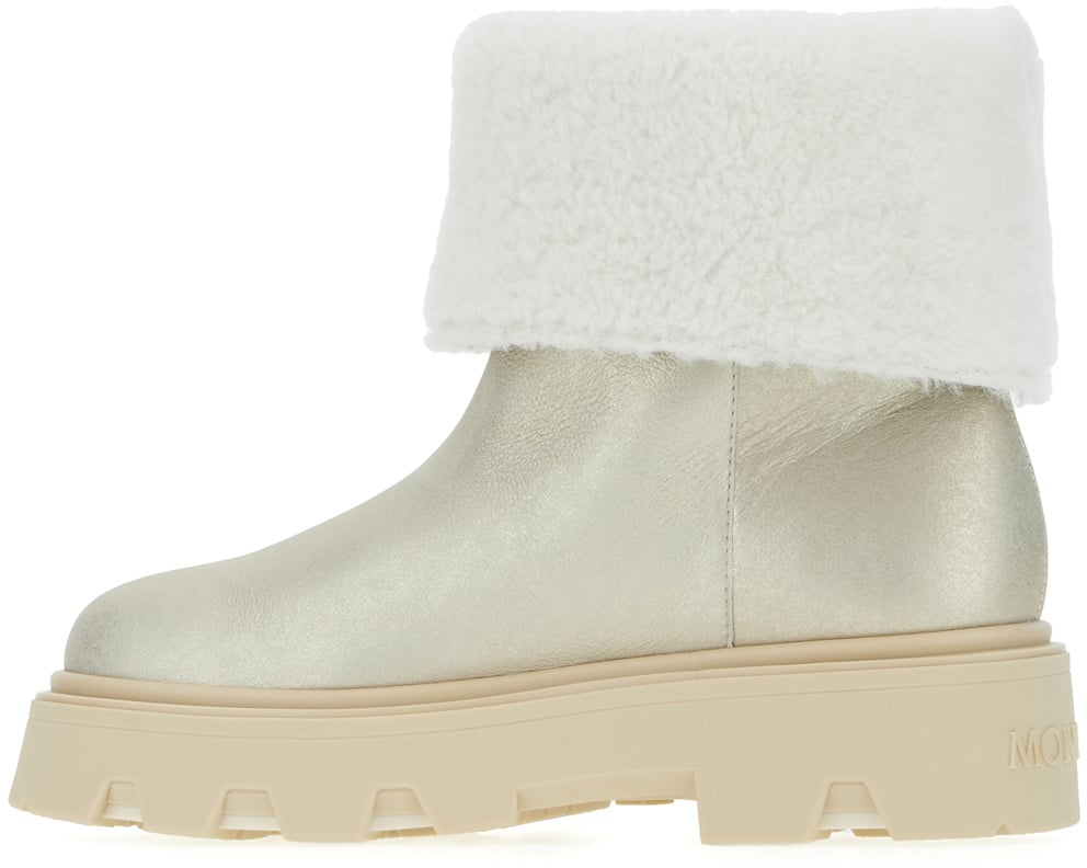 Moncler Moncler Platinum shearling Aurea ankle boots Metallic