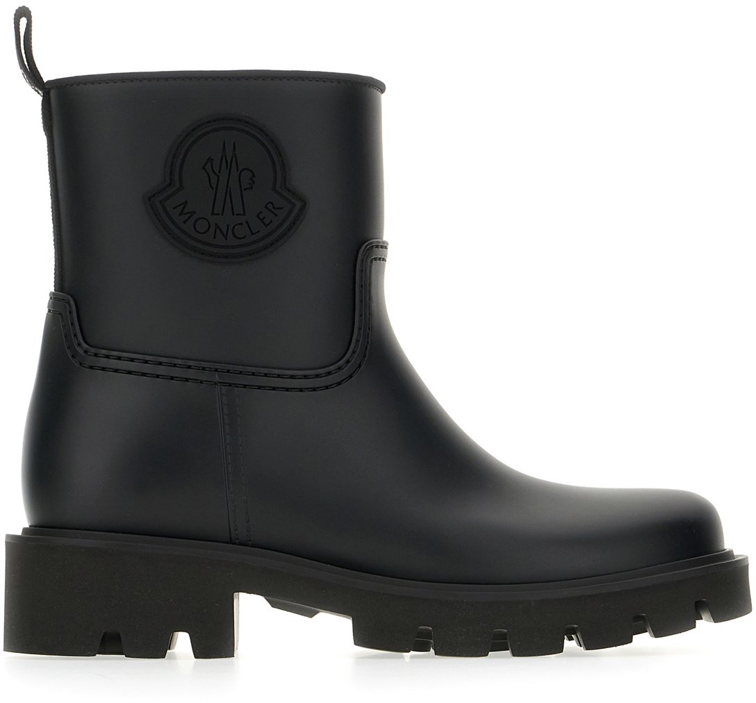 Moncler Moncler Black rubber Kickstream ankle boots Zwart