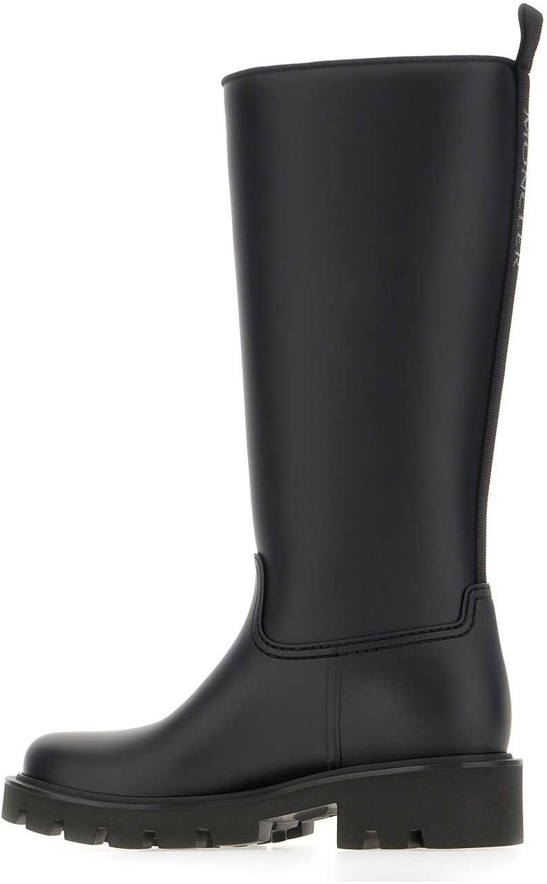 Moncler Moncler Black rubber Kickstream boots Zwart