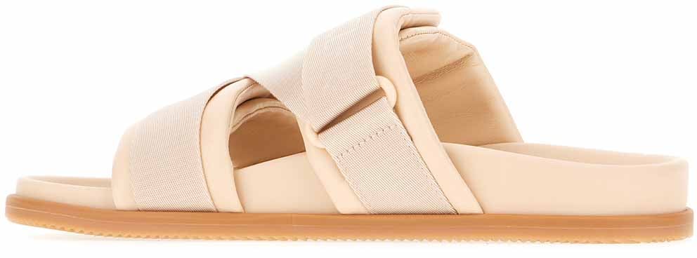 Moncler Moncler Pink leather and fabric sandals Roze