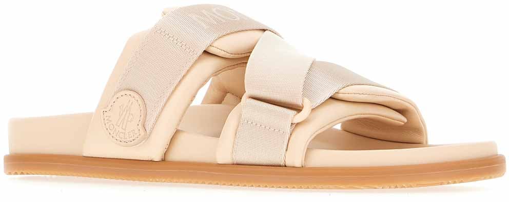 Moncler Moncler Pink leather and fabric sandals Roze