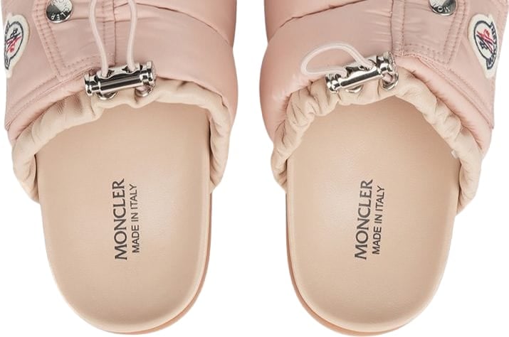 Moncler Pantofola imbottita con tasca rosa Roze