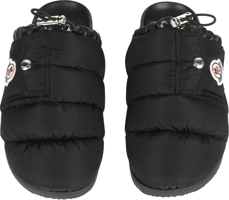 Moncler Pantofola imbottita con tasca nera Zwart