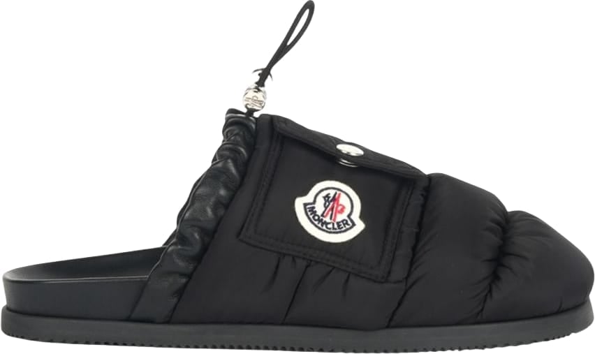 Moncler Pantofola imbottita con tasca nera Zwart