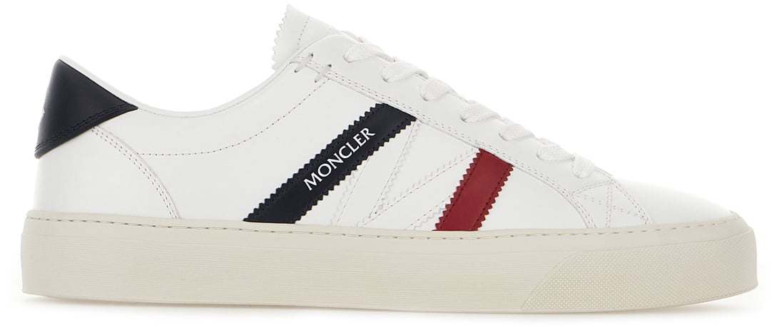 Moncler Moncler White leather Monaco M sneakers Wit
