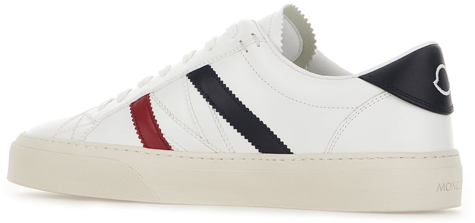 Moncler Moncler White leather Monaco M sneakers Wit
