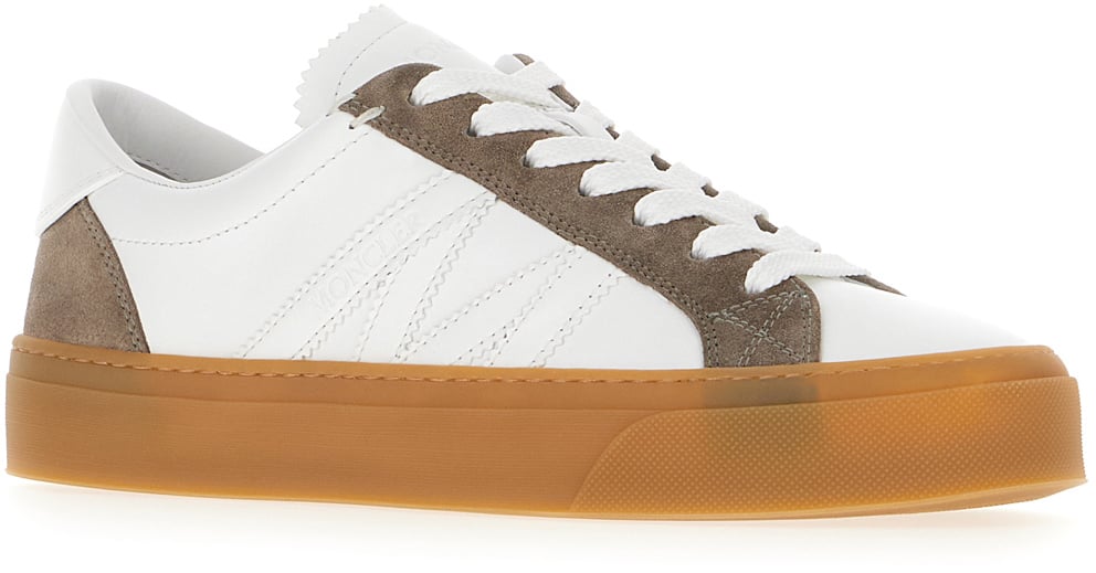 Moncler Moncler Two-tone leather Monaco M sneakers Wit