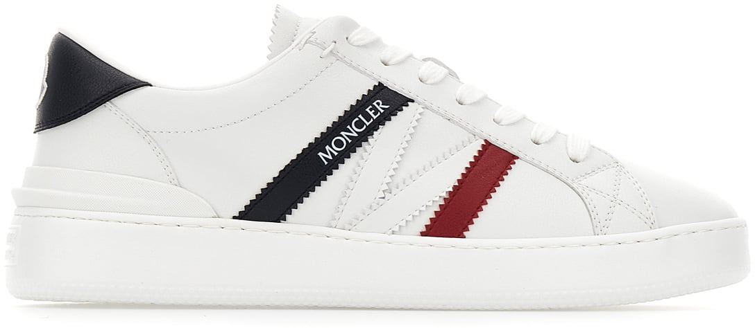 Moncler Moncler White synthetic leather Monaco M sneakers Wit